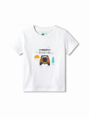 Bambify Kids T-Shirt Set Wild Adventure & Eurasia White & Dusty Blue 7-8 Years bamboo cotton kids clothing India