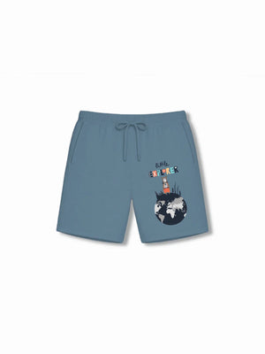 London Light Blue & Dusty Blue Kids Tshirt Set Size 7-8 Bamboo Cotton ‚ Bambify India