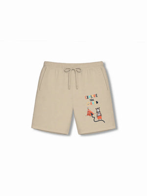 Australia White & Beige Kids Shorts Set Size 7-8 Bamboo Cotton ‚ Bambify India