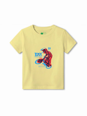 BMX Racing Yellow Kids T-Shirt & Tracks Set Size 5-6 Years ‚ Bambify India