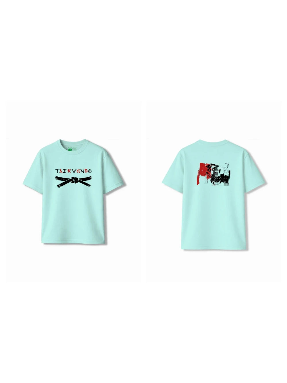 Bambify Kids T-Shirt Set Animal World & Taekwondo Beige & Light Blue 5-6 Years bamboo cotton kids clothing India