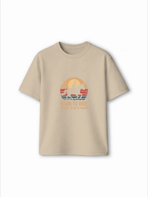 Bambify Kids T-Shirt Set The Lion & Born to Ride White & Dusty Blue 7-8 Years bamboo cotton kids clothing India
