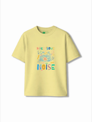 Noise Yellow & Dusty Blue Drop Shoulder Shorts Set Size 5-6 Years Bamboo Cotton ‚ Bambify India