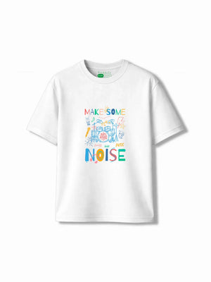 Noise White & Beige Kids Tracks Set Size 5-6 Years Bamboo Cotton ‚ Bambify India