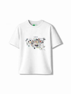 Eurasia White & Beige Kids Tracks Set Size 5-6 Years Bamboo Cotton ‚ Bambify India