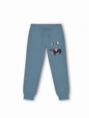 Eurasia Yellow & Dusty Blue Kids Tracks Set Size 7-8 Years Bamboo Cotton ‚ Bambify India