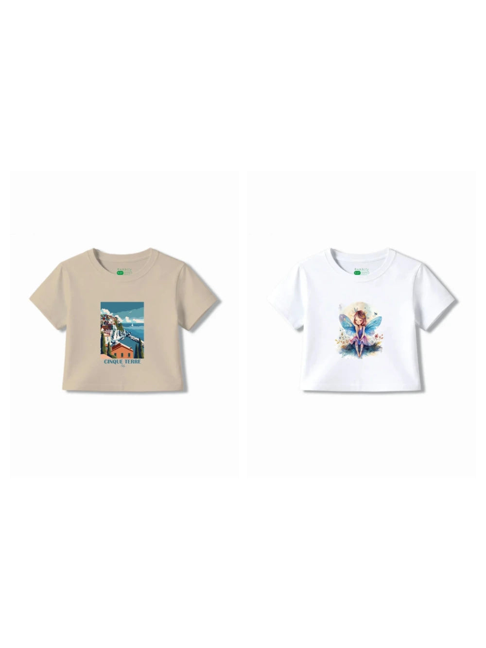 Bambify Kids T-Shirt Set Angel & Italy White & Beige 9-10 Years bamboo cotton kids clothing India