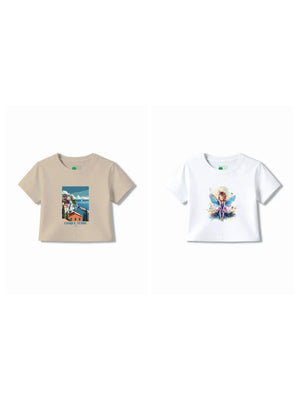 Bambify Kids T-Shirt Set Angel & Italy White & Beige 9-10 Years bamboo cotton kids clothing India