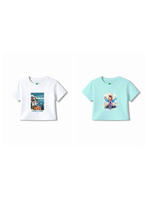 Bambify Kids T-Shirt Set Italy & Angel White & Light Blue 5-6 Years bamboo cotton kids clothing India