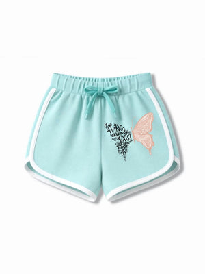 Bambify Eco Friendly Girls Crop Top & Shorts Set ‚ Angel Dusty Blue & Light Blue Bamboo Cotton Bambify India Dusty Blue 7-8 Years bamboo cotton kids clothing India