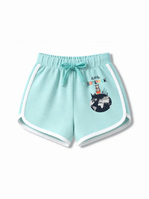 France Light Blue & Dusty Blue Girls Crop Top Set Size 7-8 Years Bamboo Cotton ‚ Bambify India