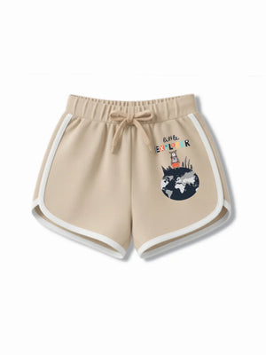 France Beige & White Girls Crop Top Set Size 9-10 Years Bamboo Cotton ‚ Bambify India