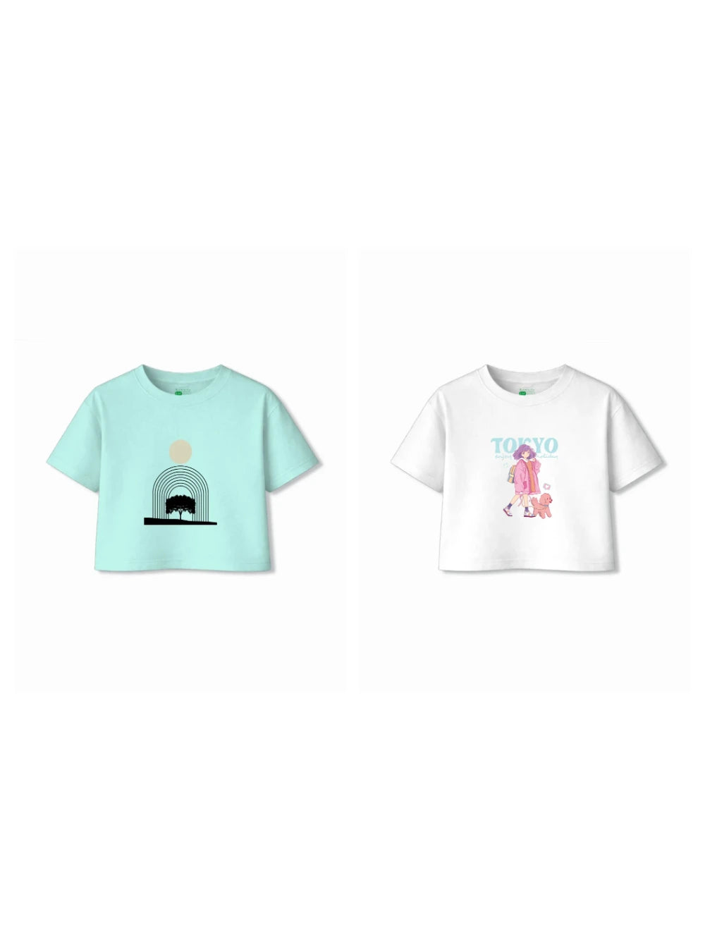 Bambify Kids T-Shirt Set Tokyo & Art White & Yellow 5-6 Years bamboo cotton kids clothing India