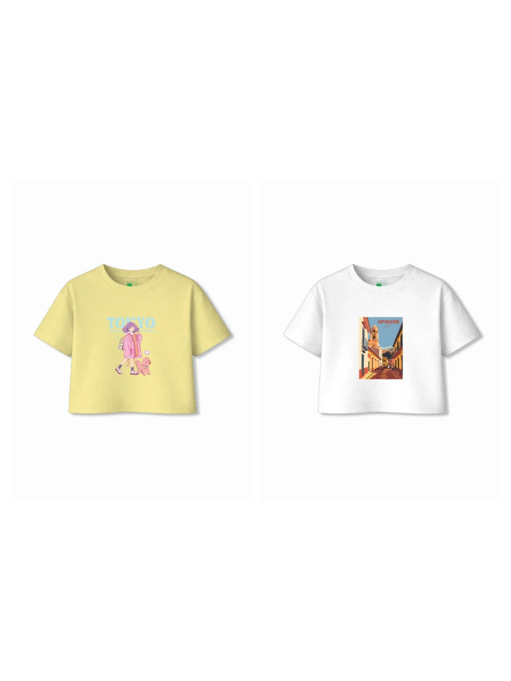 Bambify Kids T-Shirt Set Tokyo & Spanish Yellow & White 5-6 Years bamboo cotton kids clothing India