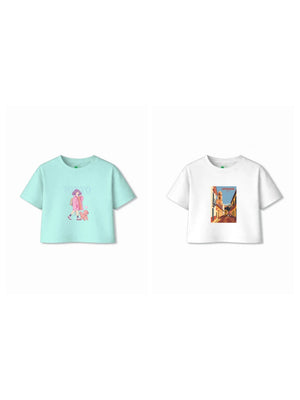 Bambify Kids T-Shirt Set Spanish & Tokyo White & Light Blue 9-10 Years bamboo cotton kids clothing India