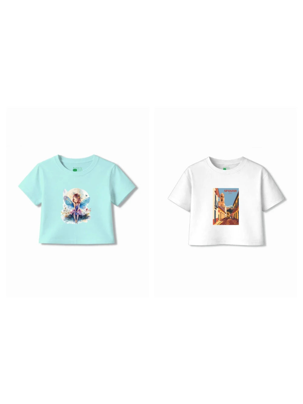 Bambify Kids T-Shirt Set Spanish & Angel White & Light Blue 3-4 Years bamboo cotton kids clothing India