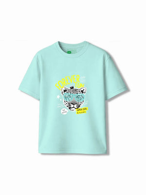 Bambify Kids T-Shirt Set Australia & Cheetah Fun White & Light Blue 11-12 Years bamboo cotton kids clothing India