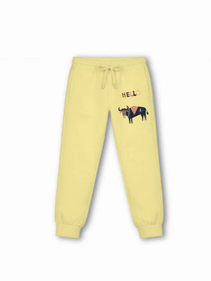 Bambify Kids Bottom 2 Piece Set Eurasia & Born to Ride Yellow & Beige 11-12 Years bamboo cotton kids clothing India