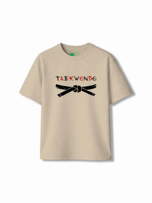 Bambify Kids T-Shirt Set Australia & Taekwondo White & Beige 7-8 Years bamboo cotton kids clothing India