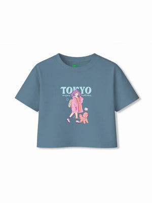 Bambify Kids T-Shirt Set Tokyo & Spanish Dusty Blue & Light Blue 3-4 Years bamboo cotton kids clothing India