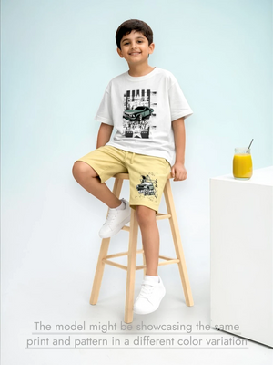 Bambify Eco Friendly Sustainable Oversized T-shirt & Shorts Set ‚ Super Fast Light Blue & Dusty Blue Bamboo Bambify India Light Blue 9-10 Years bamboo cotton kids clothing India