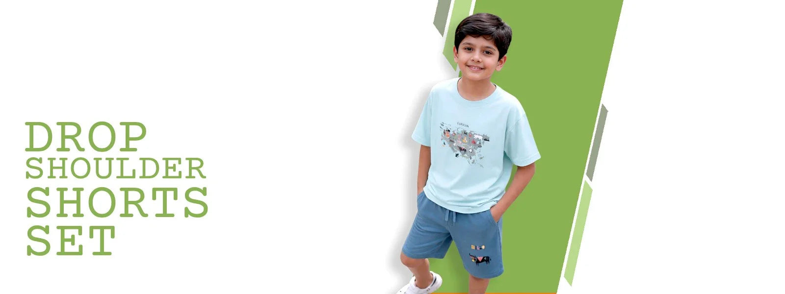 Kids Drop Shoulder Shorts Set India | Bambify