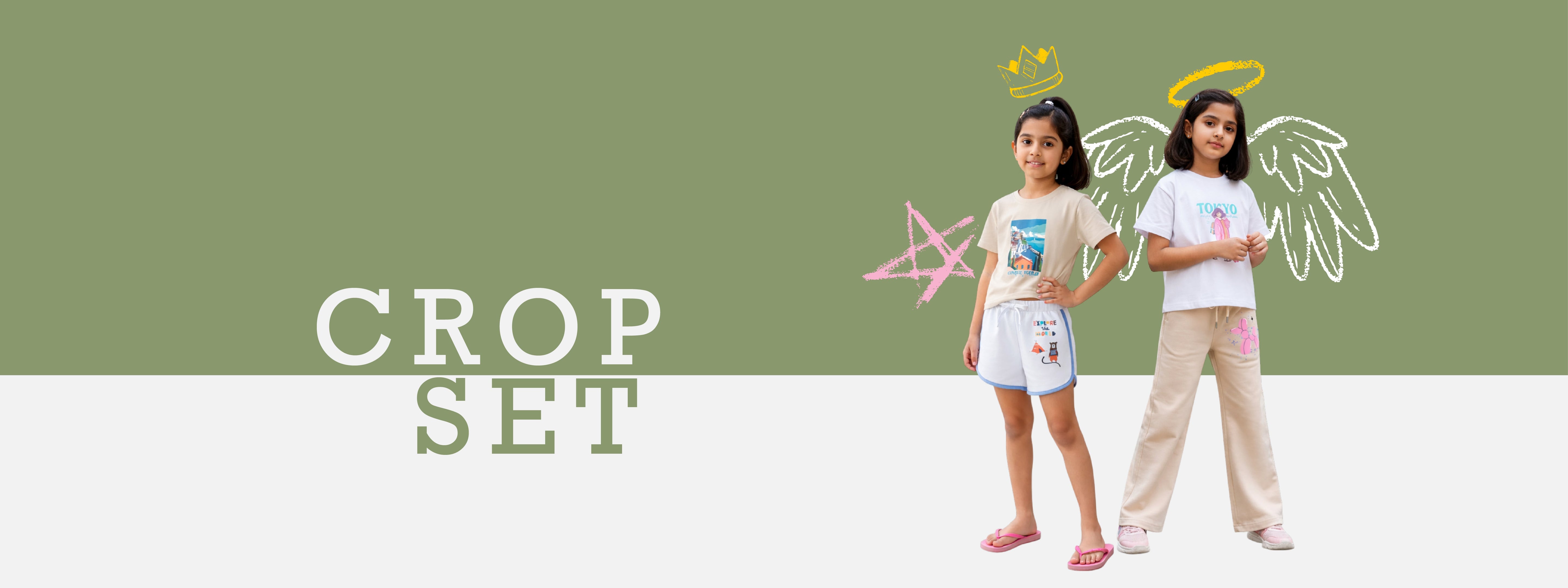 Girls Bamboo-Cotton Crop Set India | Azo-Free — Bambify