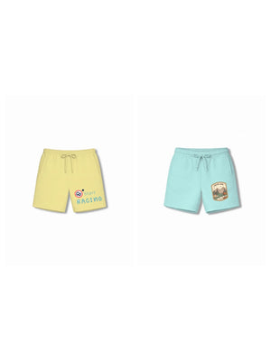 Bambify Kids Bottom 2 Piece Set F1 Racing & Urban Style Yellow & Light Blue 3-4 Years bamboo cotton kids clothing India