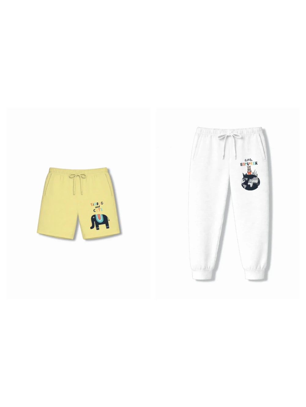 Bambify Kids Bottom 2 Piece Set Animal World & London Yellow & White 5-6 Years bamboo cotton kids clothing India