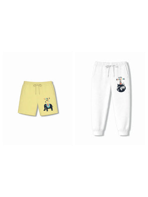 Bambify Kids Bottom 2 Piece Set Animal World & London Yellow & White 5-6 Years bamboo cotton kids clothing India