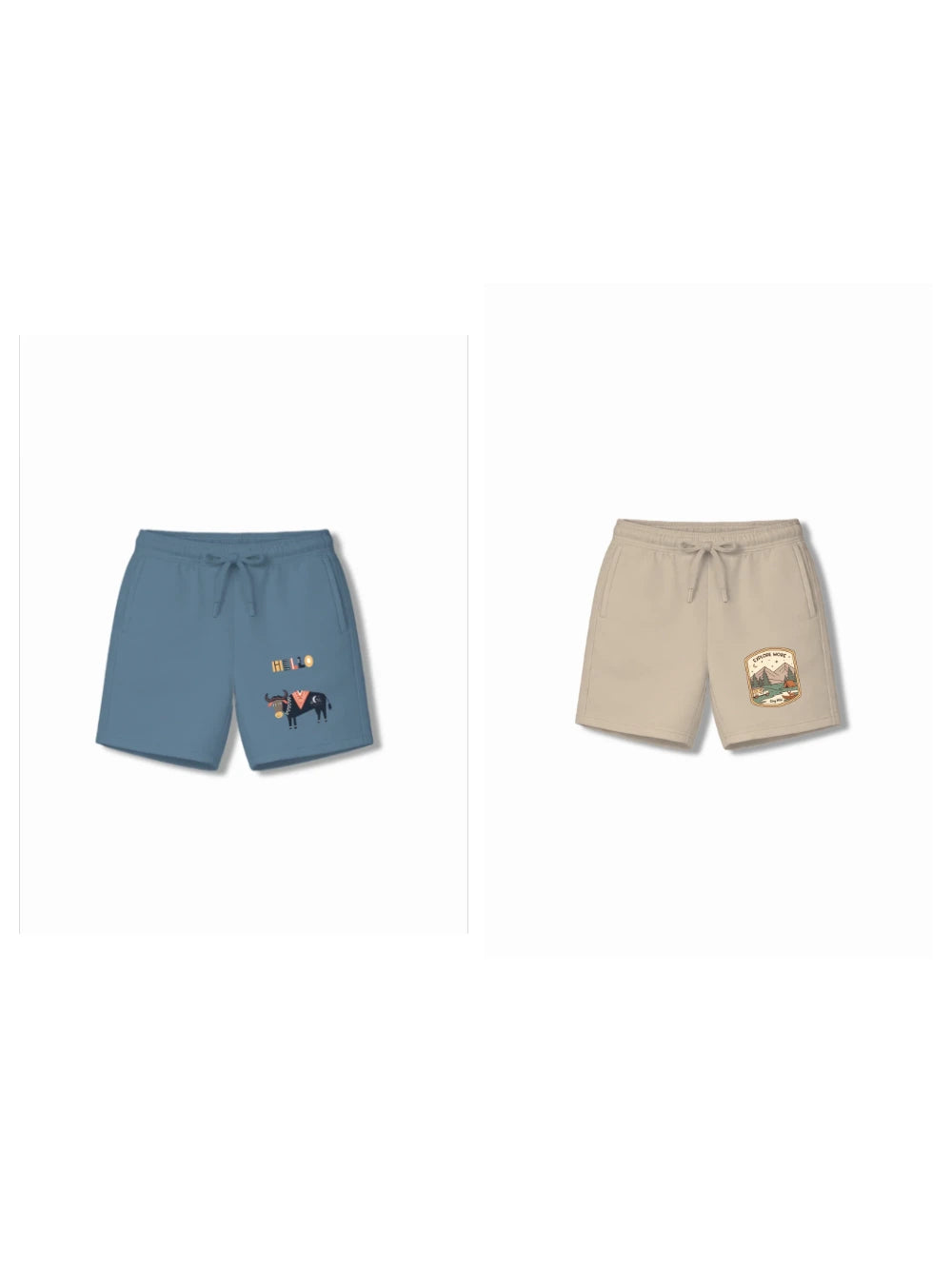 Bambify Kids Bottom 2 Piece Set Eurasia & Urban Style Dusty Blue & Beige 7-8 Years bamboo cotton kids clothing India