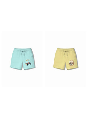Bambify Kids Bottom 2 Piece Set Eurasia & Urban Style Light Blue & Yellow 7-8 Years bamboo cotton kids clothing India
