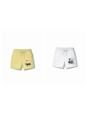 Eurasia Yellow & Dusty Blue Drop Shoulder T-shirt & Shorts Set Size 7-8 Years Bamboo Cotton ‚ Bambify India