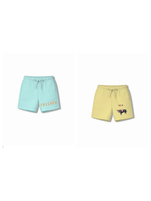 Bambify Kids Bottom 2 Piece Set Eurasia & Born to Ride Yellow & Light Blue 11-12 Years bamboo cotton kids clothing India
