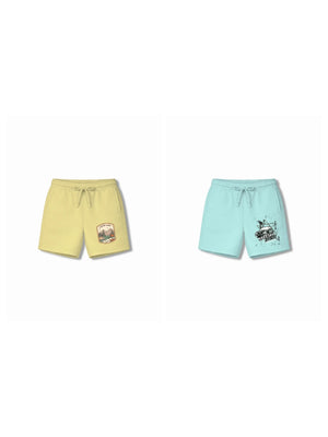 Bambify Kids Bottom 2 Piece Set Urban Style & Super Fast Yellow & Light Blue 3-4 Years bamboo cotton kids clothing India