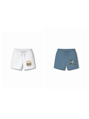 Urban Style Beige & White Low Shoulder T-shirt & Shorts Set Size 7-8 Years Bamboo Cotton ‚ Bambify India