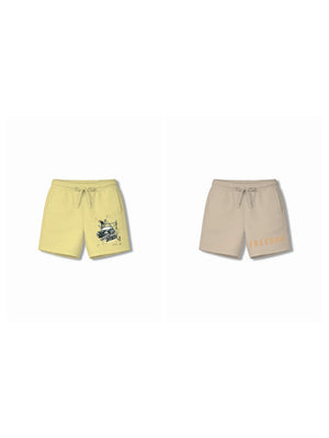 Super Fast Yellow & Dusty Blue Oversized T-shirt & Shorts Set Size 7-8 Years Bamboo Cotton ‚ Bambify India