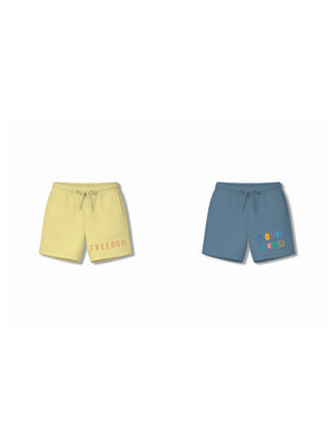 Bambify Kids Bottom 2 Piece Set Born to Ride & Noise Yellow & Dusty Blue 3-4 Years bamboo cotton kids clothing India