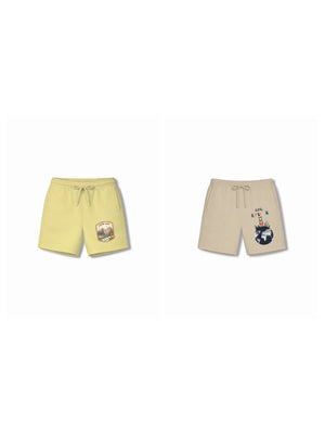 Bambify Kids Bottom 2 Piece Set Urban Style & London Yellow & Beige 7-8 Years bamboo cotton kids clothing India