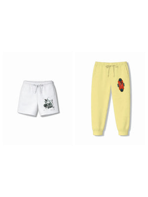 Bambify Kids Bottom 2 Piece Set Super Fast & BMX Racing White & Yellow 7-8 Years bamboo cotton kids clothing India