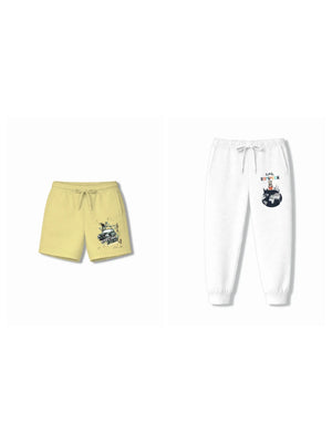 Bambify Kids Bottom 2 Piece Set Super Fast & London Yellow & White 9-10 Years bamboo cotton kids clothing India