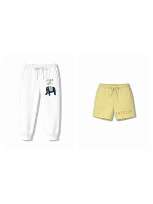 Bambify Kids Bottom 2 Piece Set Born to Ride & Animal World Yellow & White 11-12 Years bamboo cotton kids clothing India