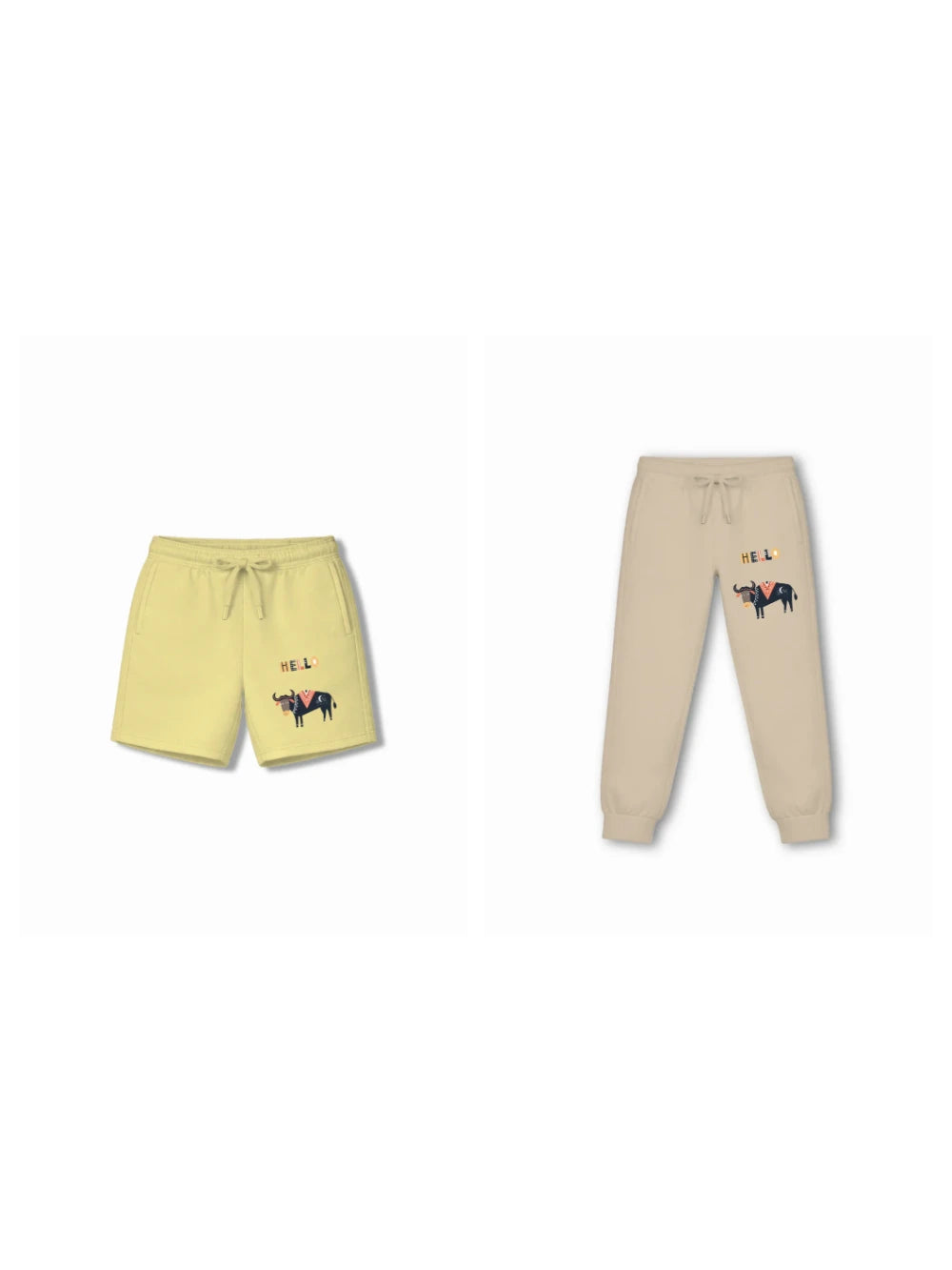 Eurasia Yellow & Dusty Blue Drop Shoulder T-shirt & Shorts Set Size 7-8 Years Bamboo Cotton ‚ Bambify India