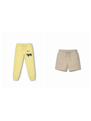 Bambify Kids Bottom 2 Piece Set Eurasia & Born to Ride Yellow & Beige 3-4 Years bamboo cotton kids clothing India