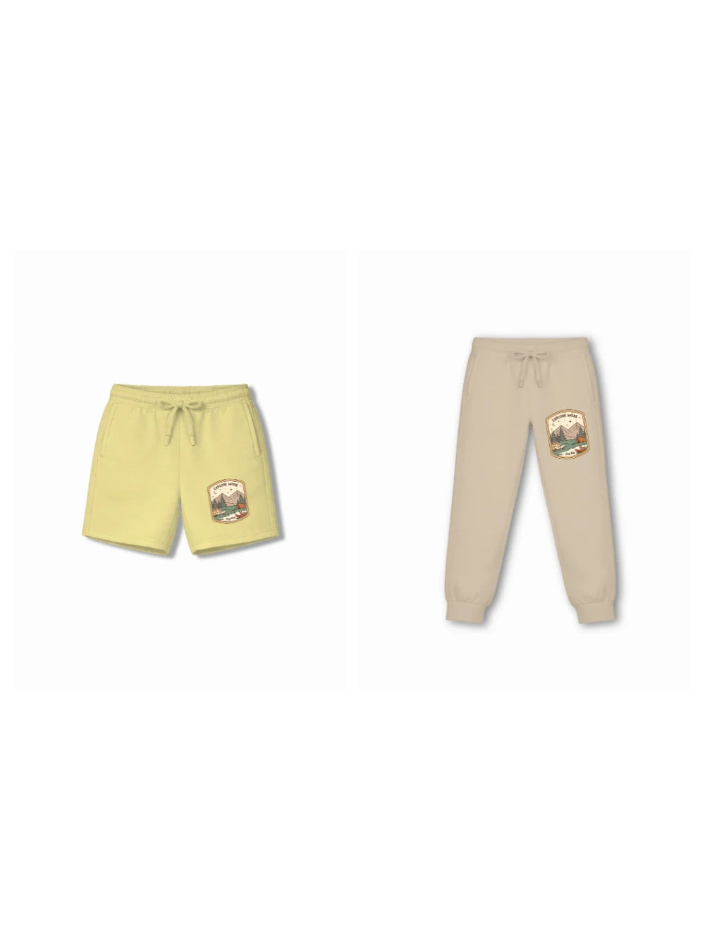 Bambify Kids Bottom 2 Piece Set Urban Style (Shorts with Belt) & Urban Style (Track with Belt) Yellow & Beige 5-6 Years bamboo cotton kids clothing India