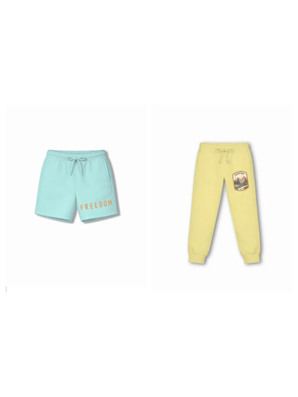 Bambify Kids Bottom 2 Piece Set Urban Style & Born to Ride Yellow & Light Blue 11-12 Years bamboo cotton kids clothing India