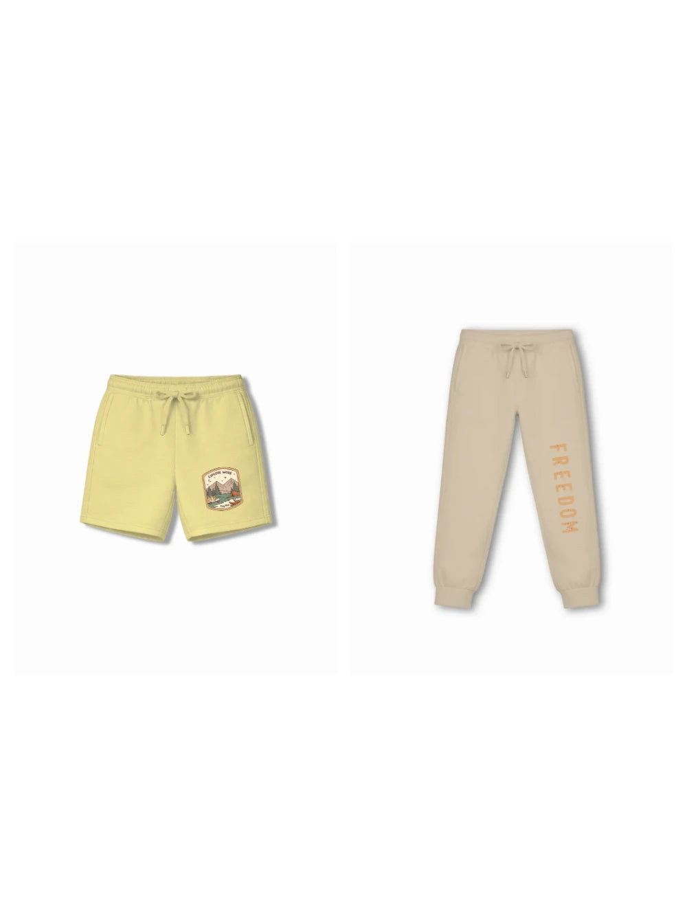 Bambify Kids Bottom 2 Piece Set Urban Style & Born to Ride Yellow & Beige 5-6 Years bamboo cotton kids clothing India