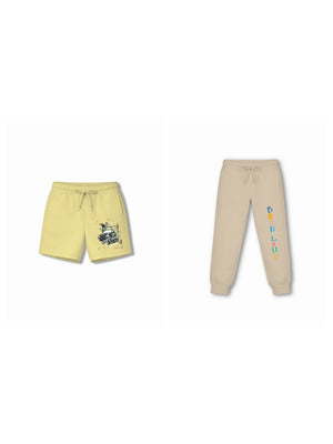 Bambify Kids Bottom 2 Piece Set Super Fast & Noise Yellow & Beige 7-8 Years bamboo cotton kids clothing India