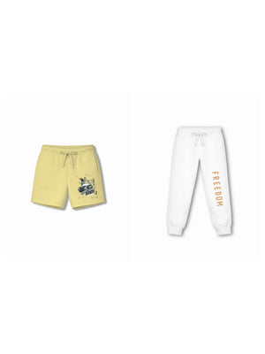 Bambify Kids Bottom 2 Piece Set Super Fast & Born to Ride Yellow & White 11-12 Years bamboo cotton kids clothing India