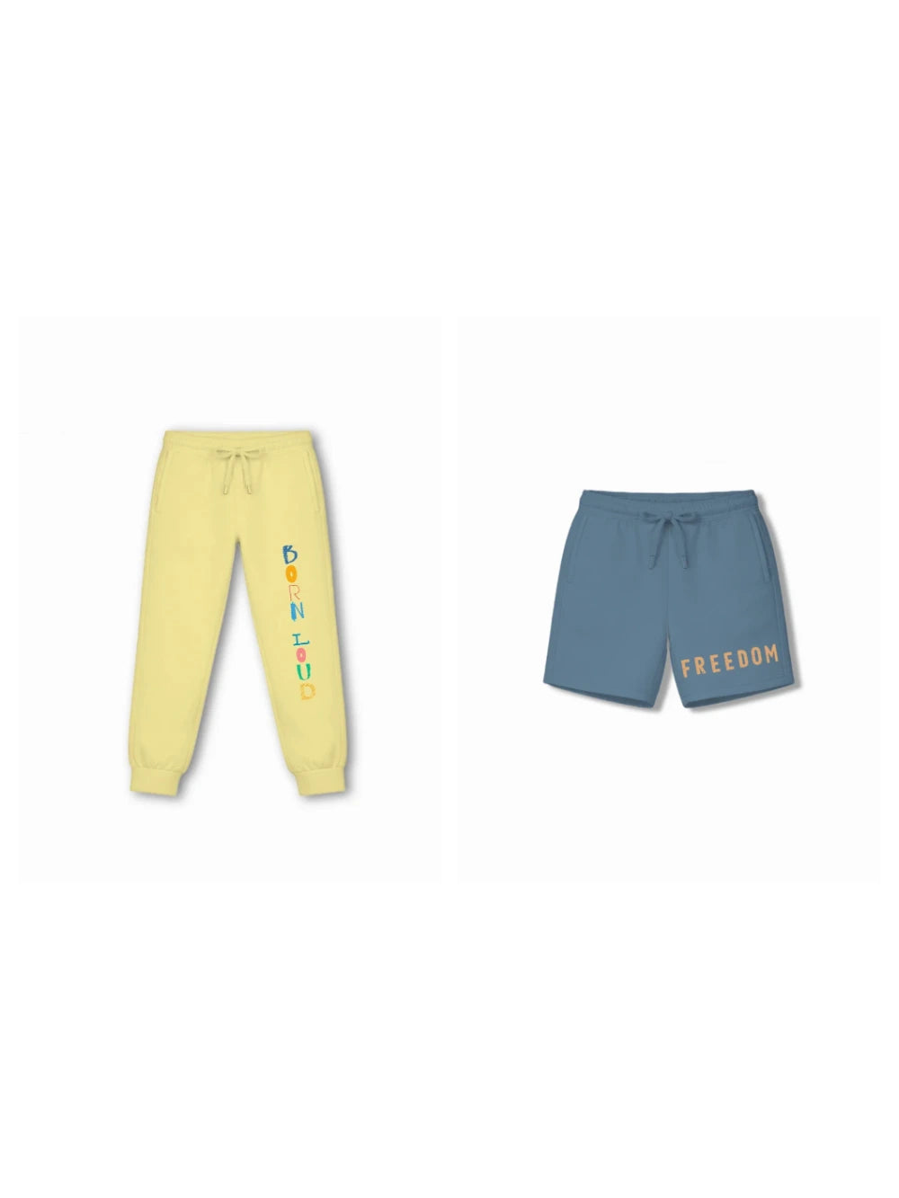 Bambify Kids Bottom 2 Piece Set Noise & Born to Ride Yellow & Dusty Blue 11-12 Years bamboo cotton kids clothing India